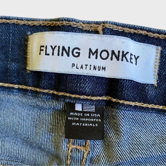 Flying Monkey Cutoff Jean Shorts Women's 27 Raw Hem Dark Wash Denim Made in USA - Picture 9 of 11